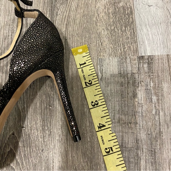 JIMMY CHOO Harper Anthracite Black Spotted Suede Sandal 36.5 - Picture 9 of 11